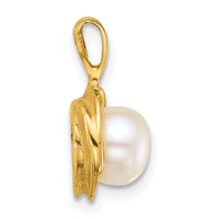 14k Polished 6-7mm Button Freshwater Cultured Pearl Pendant-XF886