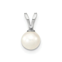 14k WG 5-6mm Round White Freshwater Cultured Pearl Pendant-XFW395