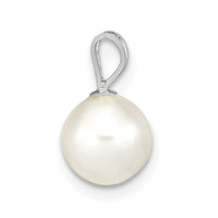 14k WG 7-8mm Round White Freshwater Cultured Pearl Pendant-XFW397