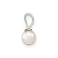 14k WG 4-5mm Round White Freshwater Cultured Pearl Pendant-XFW520