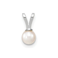 14k WG 4-5mm Round White Freshwater Cultured Pearl Pendant-XFW520