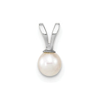 14k WG 4-5mm Round White Freshwater Cultured Pearl Pendant-XFW520