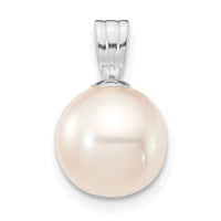 14k WG 8-9mm Round White Freshwater Cultured Pearl Pendant-XFW738