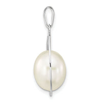 14K White Gold 8-9mm Rice Freshwater Cultured Pearl Pendant-XFW781
