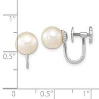 14k WG 7-8mm Round White FW Cultured Pearl Non Pierced Earrings-XFW801E