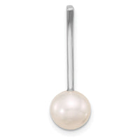 14K White Gold 8-9mm Round Freshwater Cultured Pearl Drop Chain Slide-XFW829
