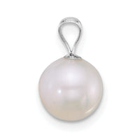 14k WG 8-9mm Round White Freshwater Cultured Pearl Pendant-XFW887