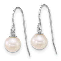 14k WG 6-7mm Rnd White Freshwater Culture Pearl Dangle Earrings-XFW915E