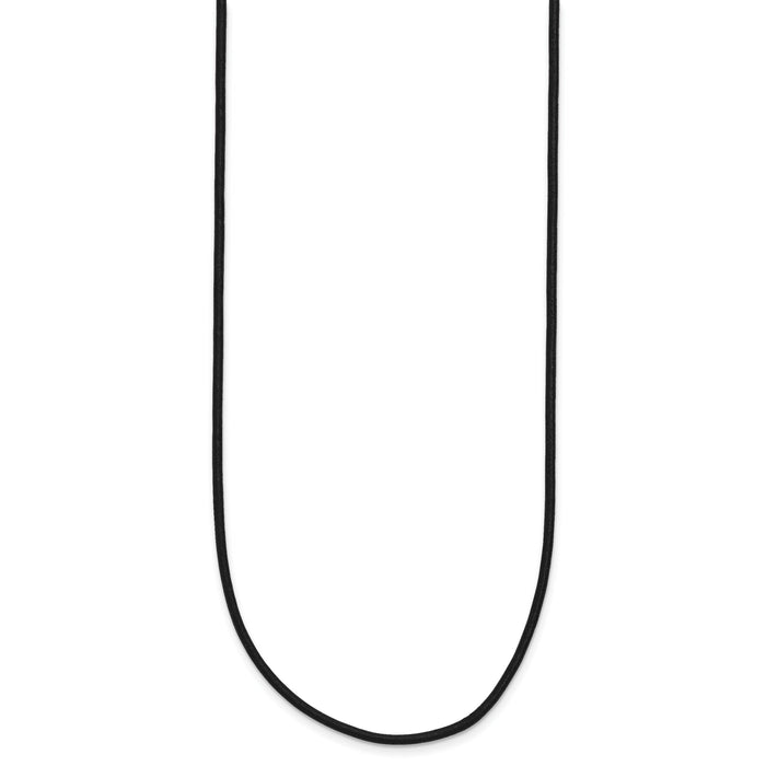 14k 1.5mm 18in Black Leather Cord Necklace-XG250-18