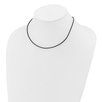 14k 1.5mm 16in Black Leather Cord Necklace-XG250-16