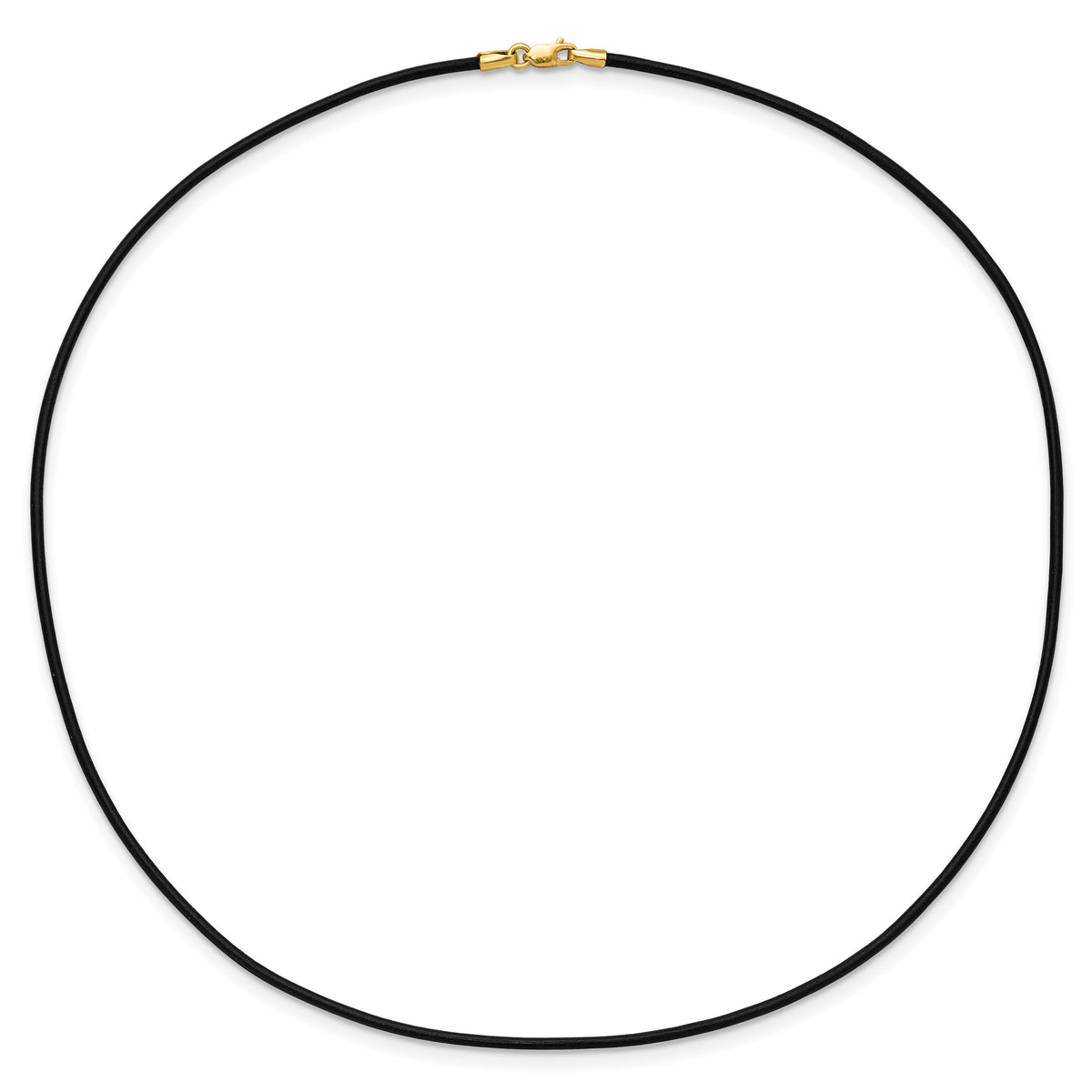 14k 1.5mm 16in Black Leather Cord Necklace-XG250-16