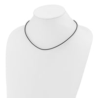14k 1.5mm 18in Black Leather Cord Necklace-XG250-18