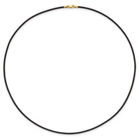 14k 1.5mm 18in Black Leather Cord Necklace-XG250-18