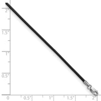 14k White Gold 1.5mm 16in Black Leather Cord Necklace-XG251-16