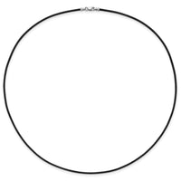 14k White Gold 1.5mm 18in Black Leather Cord Necklace-XG251-18