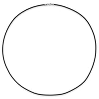 14k White Gold 1.5mm 20in Black Leather Cord Necklace-XG251-20