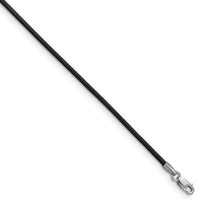 14k White Gold 1.5mm 20in Black Leather Cord Necklace-XG251-20