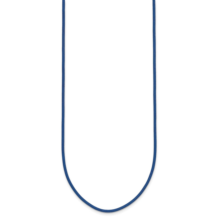 14k 1.6mm 16in Royal Blue Leather Cord Necklace-XG255-16
