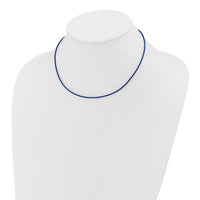 14k 1.6mm 16in Royal Blue Leather Cord Necklace-XG255-16