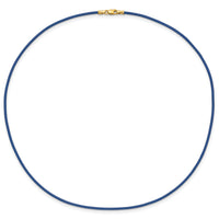 14k 1.6mm 16in Royal Blue Leather Cord Necklace-XG255-16