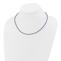 14k 1.5mm 18in Royal Blue Leather Cord Necklace-XG255-18