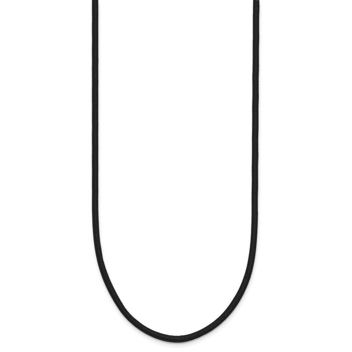 14k 2mm 16in Black Leather Cord Necklace-XG260-16