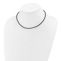 14k 2mm 16in Black Leather Cord Necklace-XG260-16