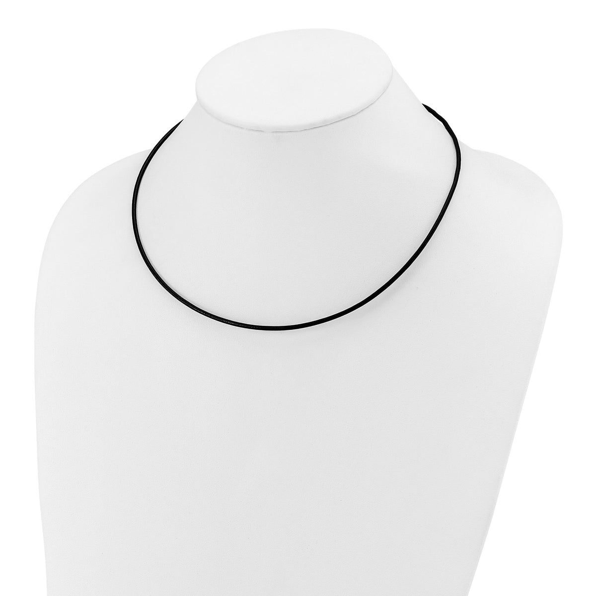 14k 2mm 18in Black Leather Cord Necklace-XG260-18