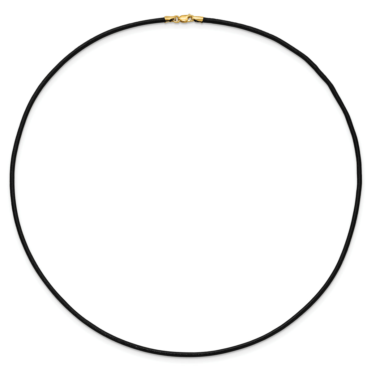 14k 2mm 18in Black Leather Cord Necklace-XG260-18
