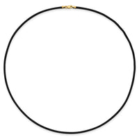 14k 2mm 18in Black Leather Cord Necklace-XG260-18