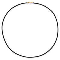 14k 2mm 20in Black Leather Cord Necklace-XG260-20