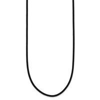 14k White Gold 2mm 18in Black Leather Cord Necklace-XG261-18
