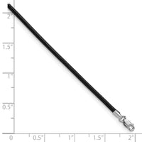 14k White Gold 2mm 18in Black Leather Cord Necklace-XG261-18