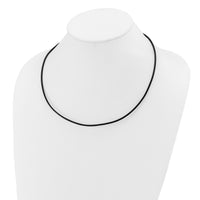 14k White Gold 2mm 20in Black Leather Cord Necklace-XG261-20