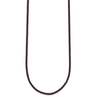 14k 2mm 16in Brown Leather Cord Necklace-XG262-16