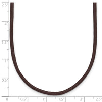 14k 2mm 16in Brown Leather Cord Necklace-XG262-16