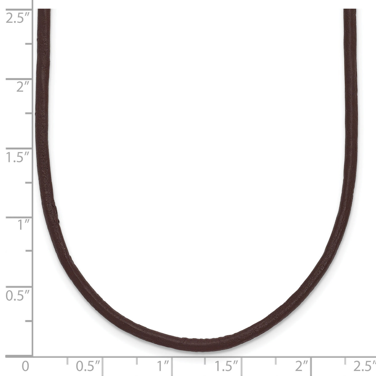 14k 2mm 18in Brown Leather Cord Necklace-XG262-18