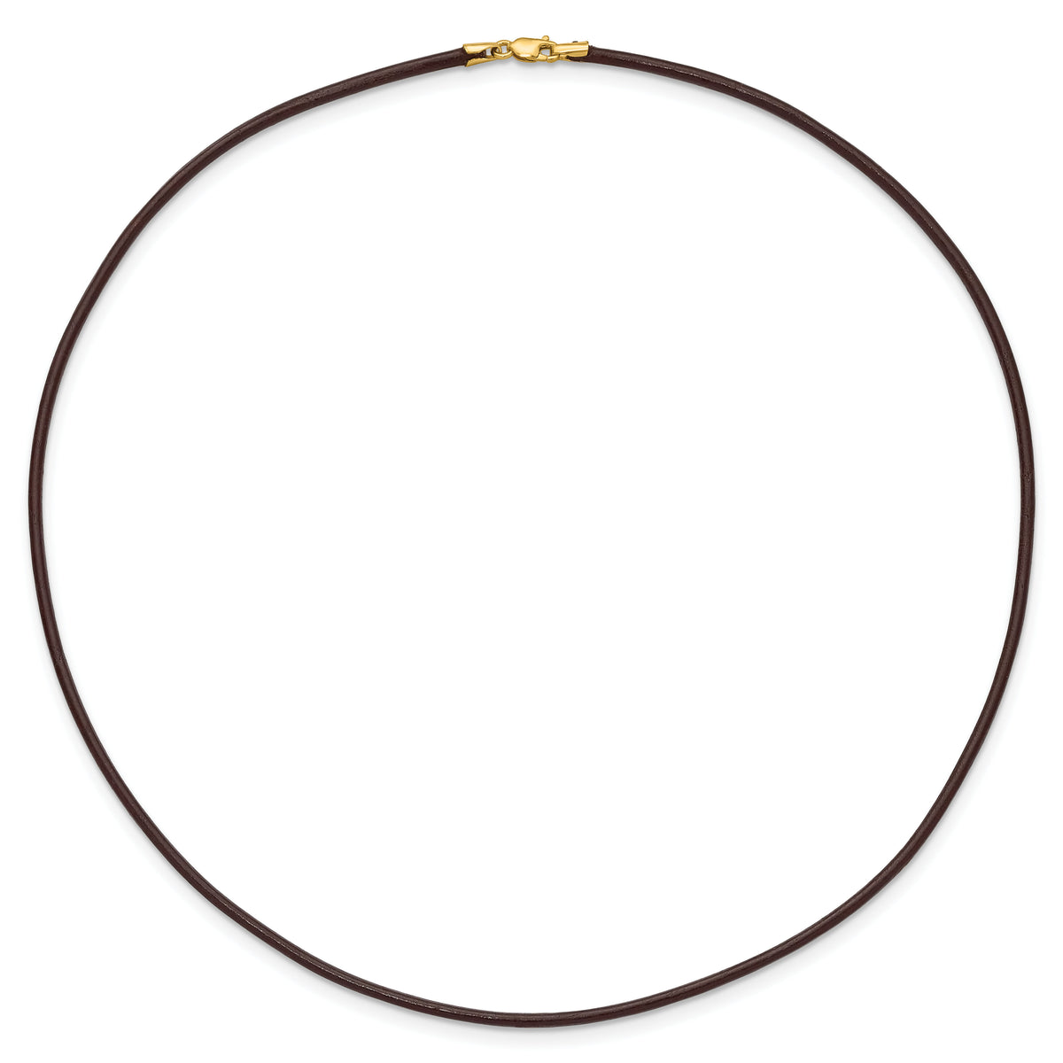 14k 2mm 16in Brown Leather Cord Necklace-XG262-16