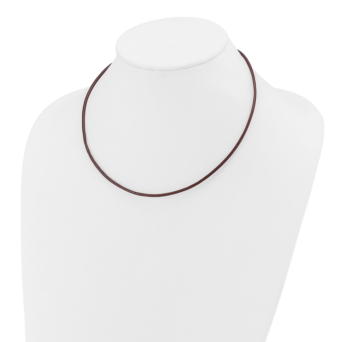 14k 2mm 18in Brown Leather Cord Necklace-XG262-18