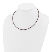 14k 2mm 18in Brown Leather Cord Necklace-XG262-18
