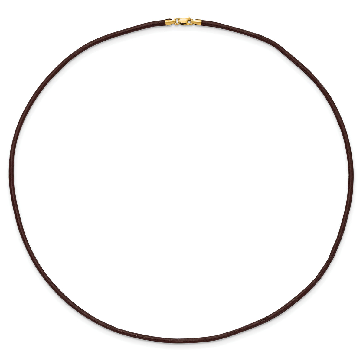 14k 2mm 18in Brown Leather Cord Necklace-XG262-18