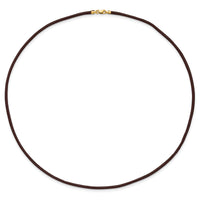 14k 2mm 18in Brown Leather Cord Necklace-XG262-18