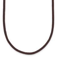 14k 2mm 16in Brown Leather Cord Necklace-XG262-16