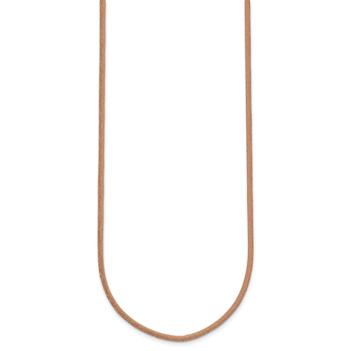 14k 2mm 18in Natural Leather Cord Necklace-XG263-18