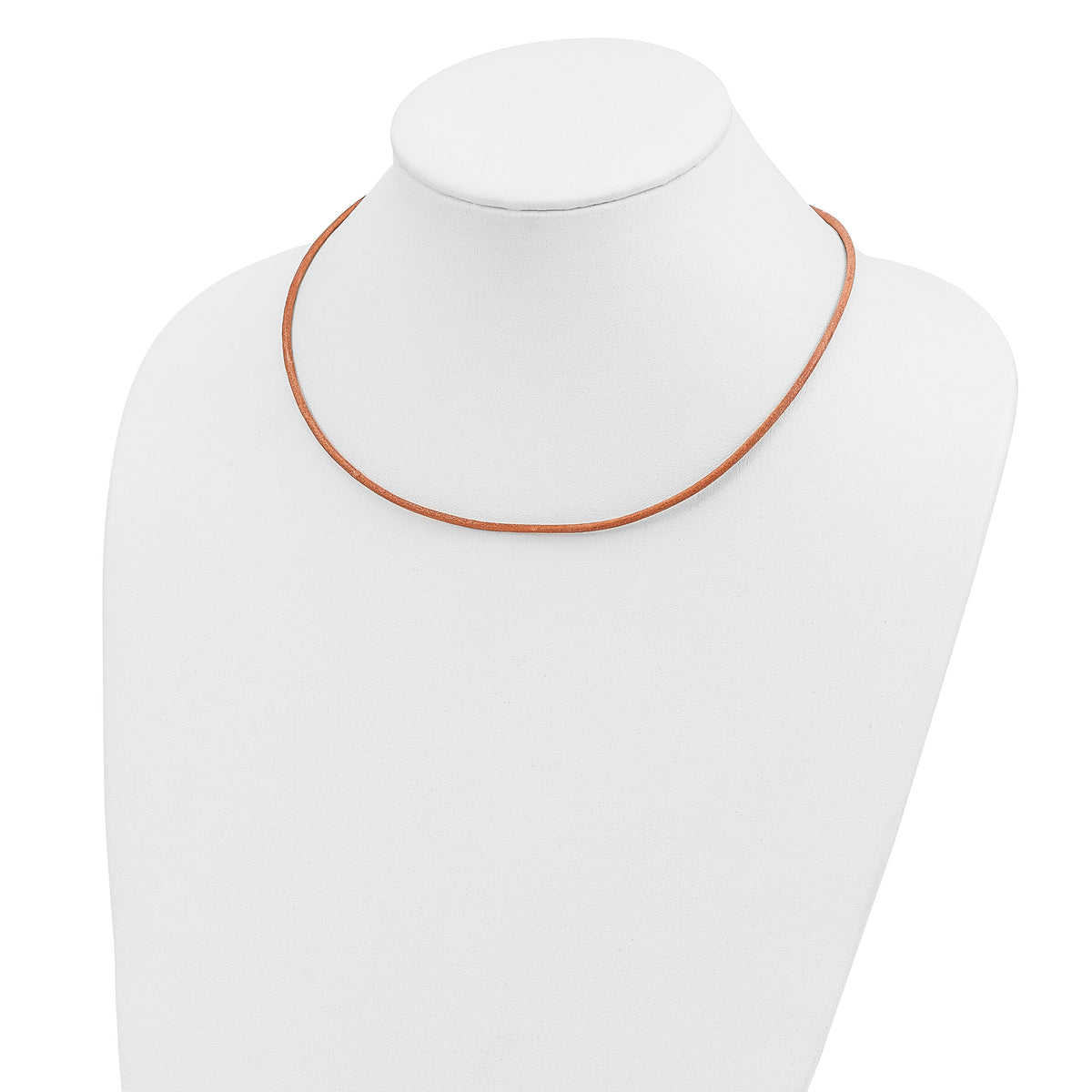 14k 2mm 18in Natural Leather Cord Necklace-XG263-18
