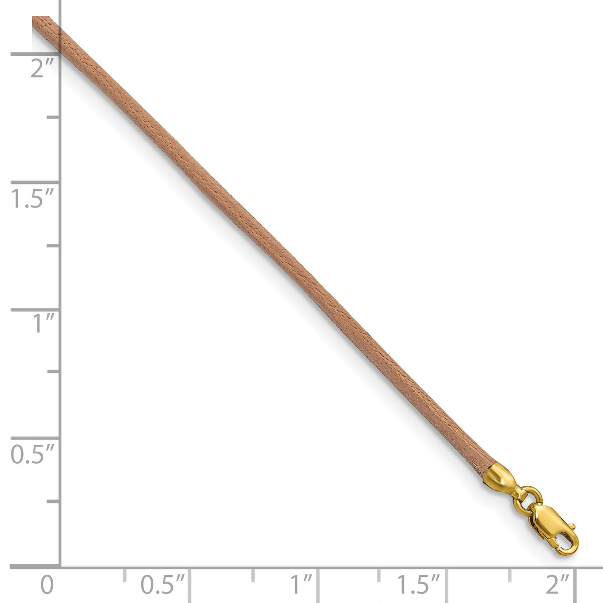 14k 2mm 18in Natural Leather Cord Necklace-XG263-18