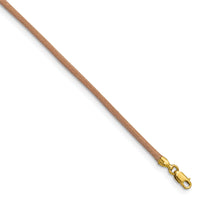 14k 2mm 18in Natural Leather Cord Necklace-XG263-18