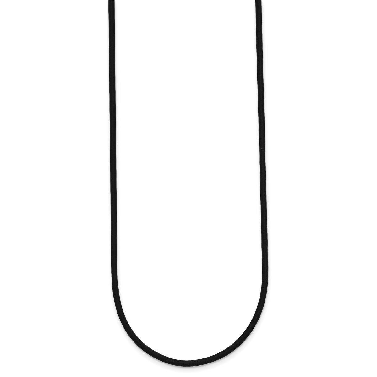 14k 2mm 20in with Yellow Clasp Black Rubber Cord Necklace-XG265-20