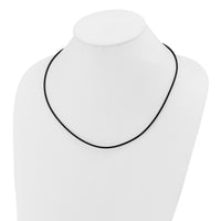 14k 2mm 20in with Yellow Clasp Black Rubber Cord Necklace-XG265-20