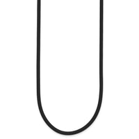 14k 3mm 16in with Yellow Clasp Black Rubber Cord Necklace-XG266-16